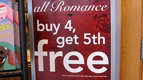 Borders 'All Romance' Stanchion Sign