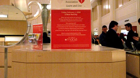 Macy's 'Go Red For Women' Counter Sign