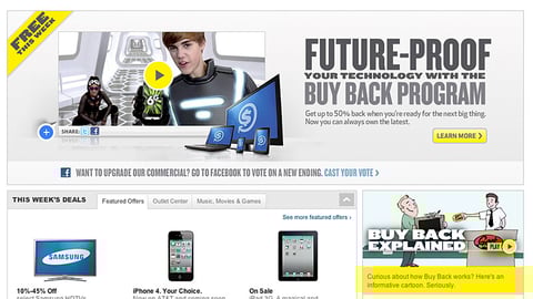 Best Buy 'Buy Back' Home Page Leaderboard Ad