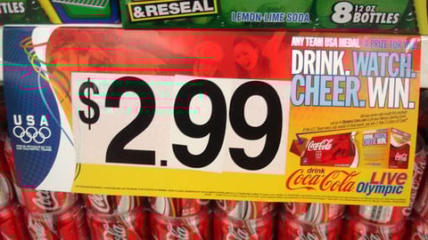 Coca-Cola Olympics Game Shelf Sign