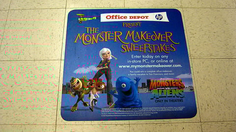 Office Depot HP 'Monster Makeover' Floor Cling