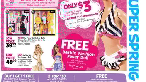 Toys "R" Us Barbie Birthday Circular Cover