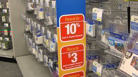 Staples 'Ink & Toner Rewards' Aisle Violator