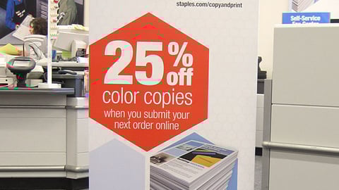 Staples 'Copy & Print' Stanchion