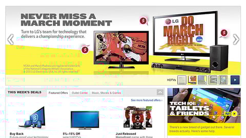 Best Buy LG Home Page Ad