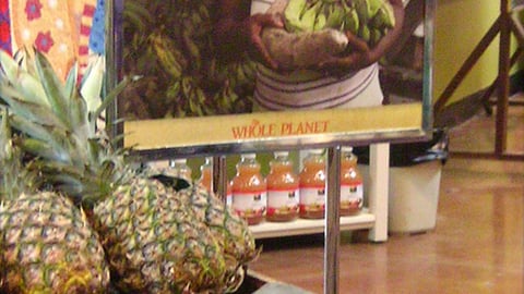 Whole Foods 'Whole Planet' Stanchion Sign