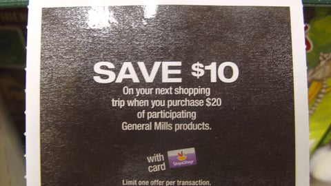 Stop & Shop General Mills Incentive Shelf Label