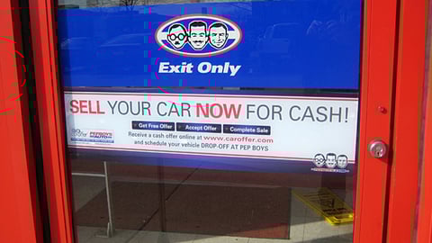 Pep Boys Caroffer.com Window Cling