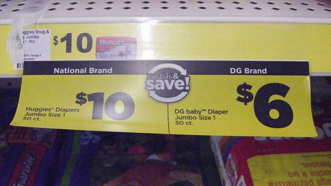 Dollar General 'Switch & Save' Price Label