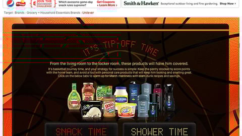 Target Unilever 'Tip-Off Time' Microsite