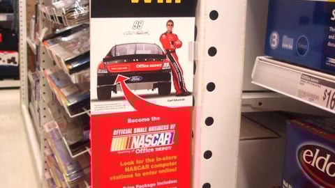 Office Depot NASCAR Aisle Violator