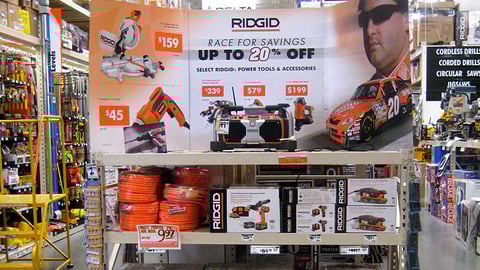 Home Depot Ridgid NASCAR Display