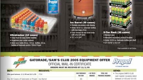 Sam's Club/Gatorade/Propel Feature