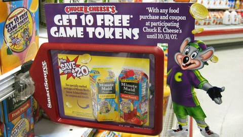 Minute Maid Chuck E. Cheese's Shelf Talker