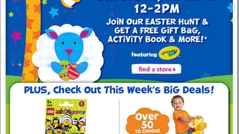 Toys "R" Us '3D Easter Adventure' Email