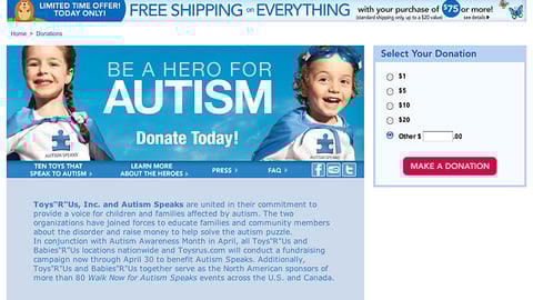 Toys "R" Us 'Hero for Autism' Microsite
