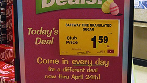 Safeway 'Hoppin' Daily Deals' Stanchion Sign