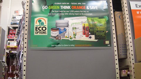The Home Depot 'Go Green Think Orange' Sign