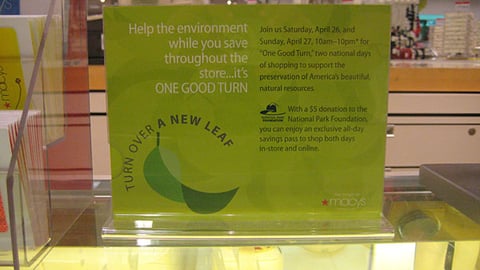 Macy's 'Turn Over a New Leaf' Counter Sign 