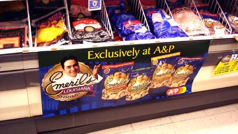 A&P/Emeril's Louisiana Shrimp Sign