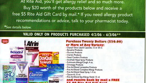 Rite Aid Allergy Rebate Feature