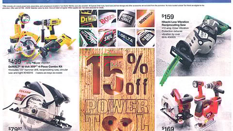 Lowe's Power Tools Sale Feature