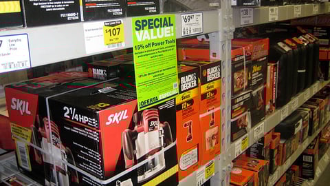 Lowe's Power Tools 'Special Value' Shelf Sign