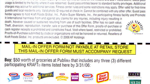 Kraft/Publix 'Adventures' Rebate Form