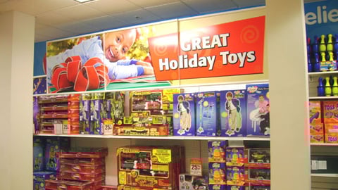 KB Toys 'Great Gifts' Holiday Sign