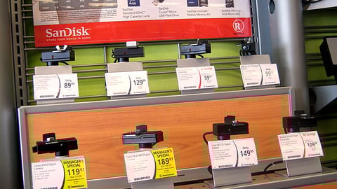 SanDisk RadioShack Wall Display