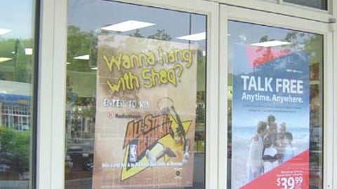 RadioShack Shaquille O'Neal Window Sign