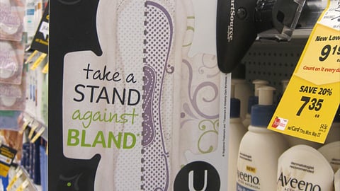 U by Kotex 'Take A Stand' Shelf Talker