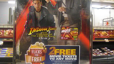 Dominick's 'Flicks for Free' Stanchion Sign