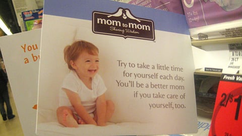 Dominick's Mom to Mom Shelf Talker