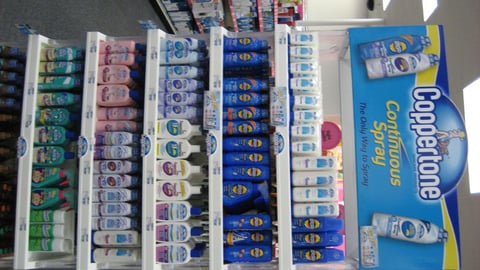 Coppertone Continuous Spray Floorstand