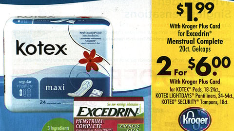 Kotex Excedrin Kroger FSI