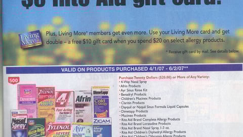 Rite Aid Allergy Incentive Feature