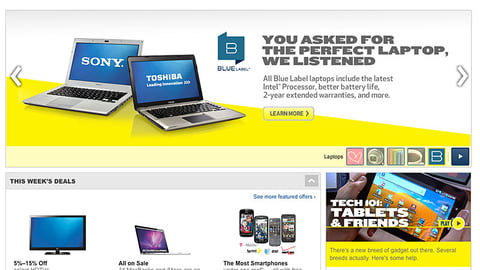 Best Buy Blue Label Leaderboard Ad