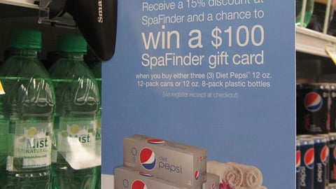 Diet Pepsi SpaFinder Incentive Shelf Talker
