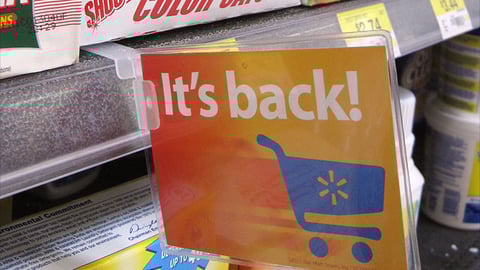 Walmart 'It's Back' Shelf Talker