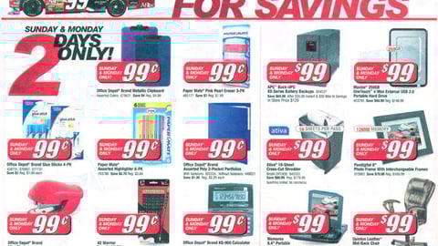 Office Depot 'Race in for Savings' Feature