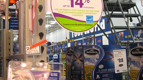 Lowe's 'Build Your Savings' Energy Star Shelf Tag