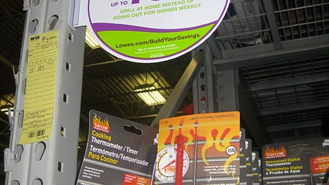 Lowe's 'Build Your Savings' Grilling Shelf Tag