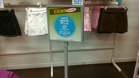 Camp Old Navy Boys & Girls Clubs Stanchion Sign