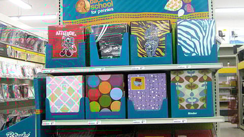 OfficeMax 'Back to School for Pennies' Binders Endcap