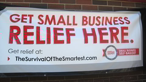 Office Depot 'Small Business Relief' Outdoor Banner