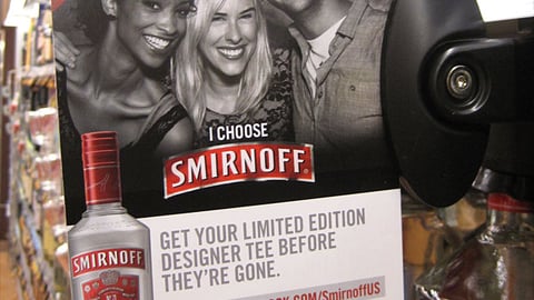 Smirnoff 'Free T-Shirt' Shelf Talker