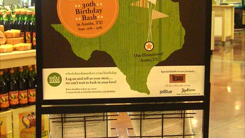 Whole Foods 'Heart as Big as Texas' Stanchion Sign