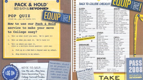 Bed Bath & Beyond Back-to-College Take-One