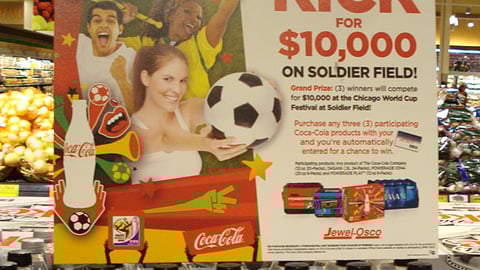 Coca-Cola Jewel-Osco 'Kick for $10,000' Sign
